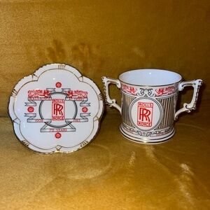Rolls Royce Royal Crown Derby English Bone China VTG | Mug & Saucer